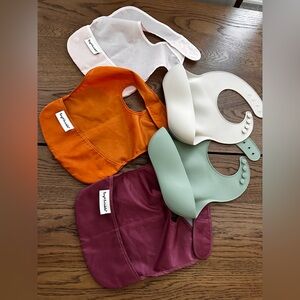 Kids Bib Set - Orange, Cream, Green, Purple